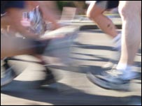 Fast blurred runners