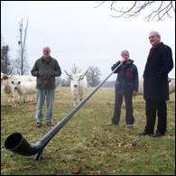 Frances - with alphorn - and David (right)