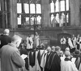 Enthronment of the Bishop of Coventry in the ruins of Coventry Cathedral, 1943