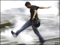 Manifestante em Caracas