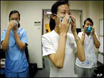 Funcionários da área de saúde correm grande risco com a Sars