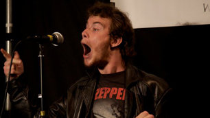 Ted performing at a gig