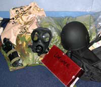David Latimer put his equipment on display before setting off for Afghanistan