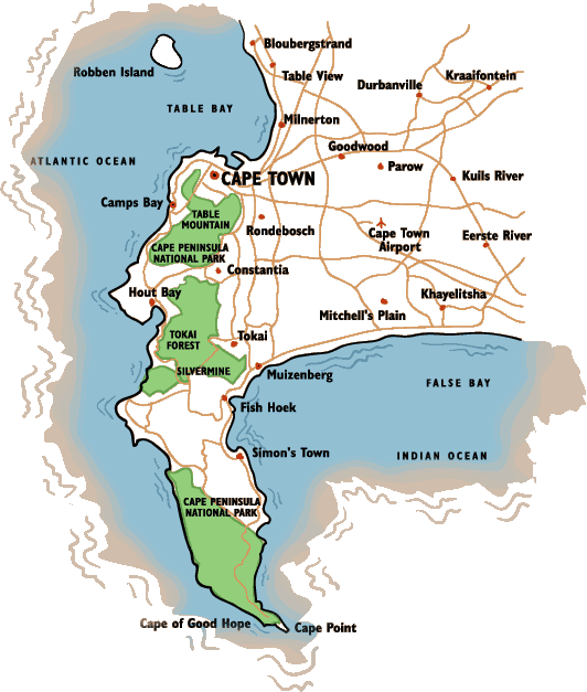 map detail of capetown