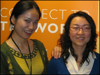 张巘和天舒在BBC演播间