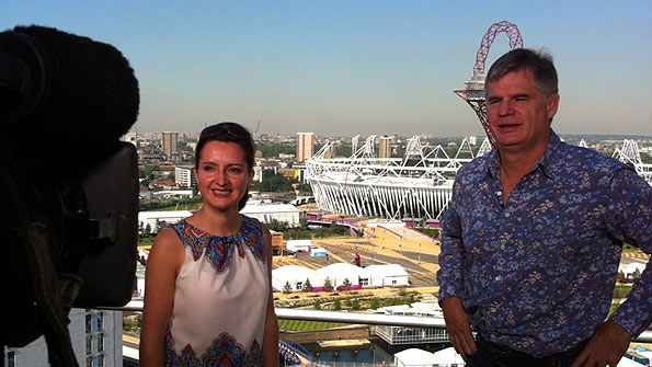 Sport Nation presenters John Beattie (right) and Rhona McLeod