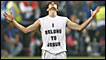 The footballer Kaka in a t-shirt that says "I belong to Jesus"