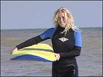 Kaddy Lee Preston in surf gear