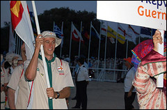 Guernsey team arrive in the arena