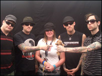 Kirsty and teddy meet Good Charlotte