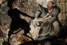 monk fighting the demon