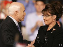 Thống đốc Alaska, Sarah Palin và TNS John McCain