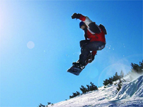 A snowboarder