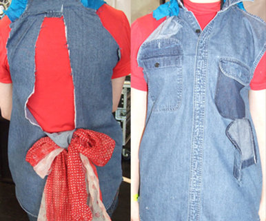 Long denim waistcoat
