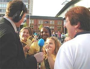 Crowd and Alan Clifford