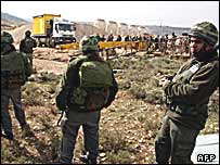 Batı Şeria'da bir askeri kontrol noktası