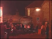 The Angel is transported by lorry