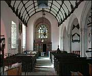 Inside the church at Westleigh 