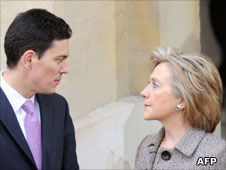 David Milband and Hillary Clinton