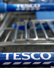 Tesco's shopping trolleys