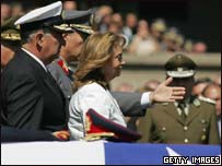 A ministra da Defesa do Chile, Vivianne Blanlot, no funeral de Augusto Pinochet