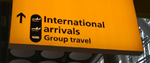 Airport arrivals sign