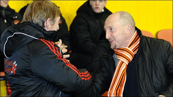 Ian Holloway shakes hands with Kenny Dalglish