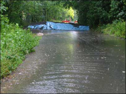 Flood defences at Marlbrook by Mike Dodman