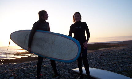 Loves young things. I found this from way back when Fergus and Jenny were first a coortin'. They were married recently, and are still to be seen, year round, charging the northern breaks of Derry and Donegal.