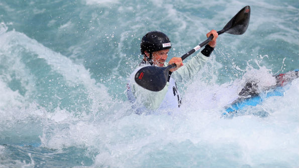 Campbell Walsh on the Olympic canoe slalom course