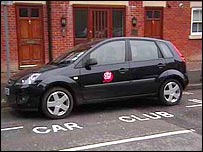 A City Car Club car parked at Recorder road, Norwich