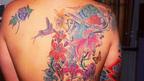 A tattooed back