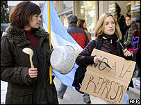 Protesto no Barrio Norte, Buenos Aires