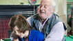William Finn Miller (as young Kevin) and Bernard Hill (Uncle David) on set