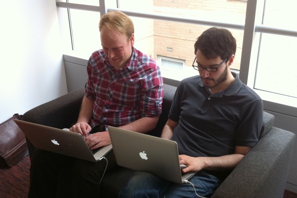 Andrew and Chris at the build studio