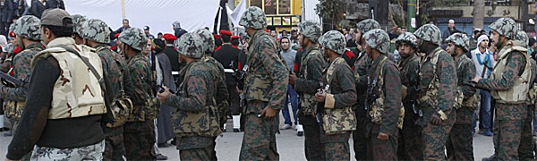 Soldiers in Tahrir Square