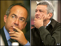 لوپز اوبرادور و فليپه کالدرون (چپ)