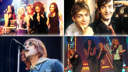 Spice Girls, Blur's Damon Albarn and Pulp's Jarvis Cocker, Oasis and All Saints