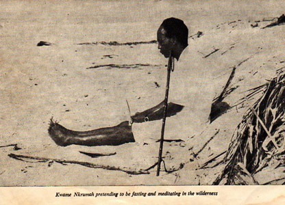 Kwame Nkrumah photographed looking contemplative in the desert