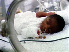 Baby in maternity unit