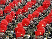 Ensaio para a parada do Dia da República na Índia