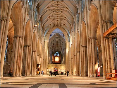 The empty Nave of York Minster