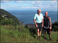 Chris and Nicholas above Lynton