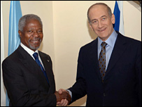 Kofi Annan şi Ehud Olmert