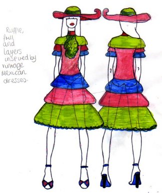 Mid length ruffle dress