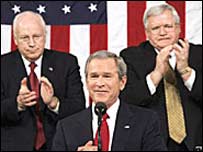 بوش هنگام سخنرانی در کنگره