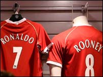 C罗、鲁尼球衣