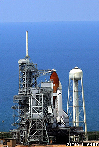 شاتل دیسکاوری بر روی سکوی پرتاب