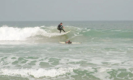 It's been "Brill all winter" reckons Waterside ripper Christy Temple, here going no gloves and no hood. Pic Mar 07