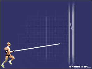 an athlete pole vaulting